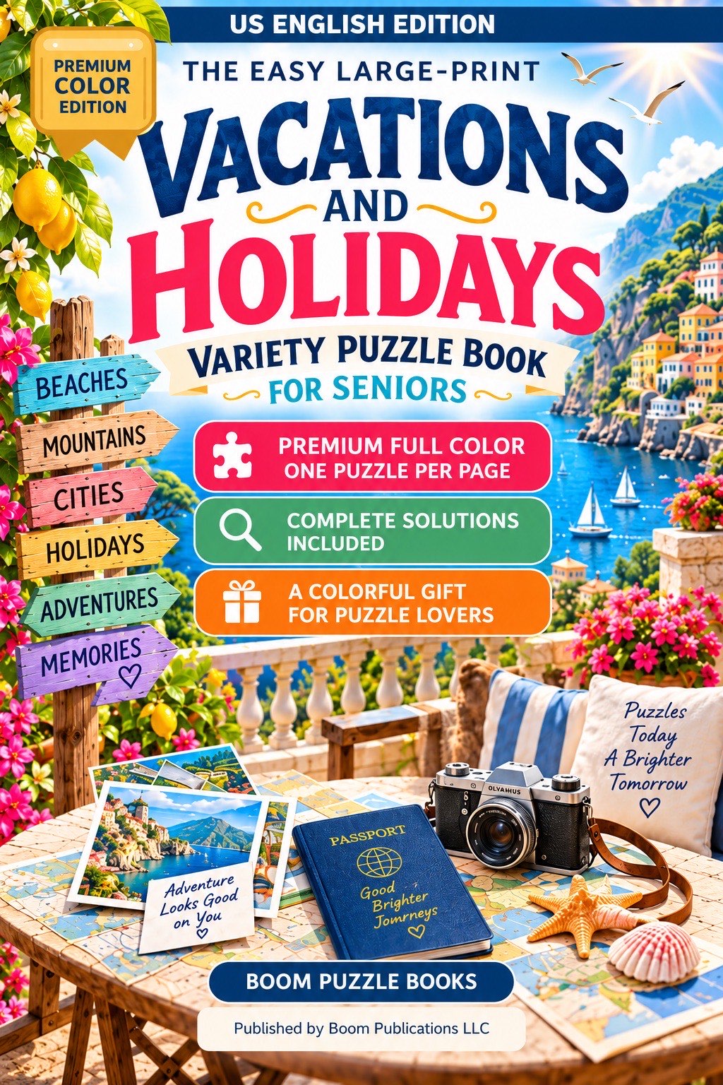 The Easy Large-Print Vacations and Holidays Variety Puzzle Book for Seniors, US English Edition